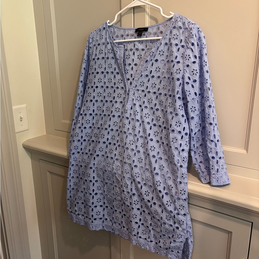 J.Crew Long Sleeve Eyelet Swim Cover-Up
